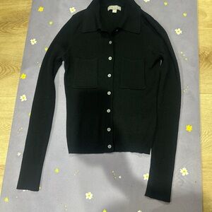J.Crew Classic Black Polo Sweater